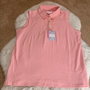 Stella parker Sleeveless Polo Tank in Soft Pink